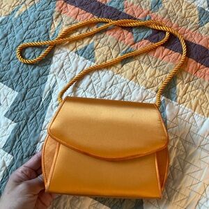 Lord & Taylor Vibrant Orange Satin Mini Bag
